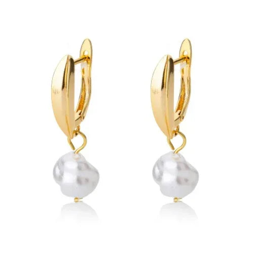 Korean Baroque Pearl Earrings - Viexta