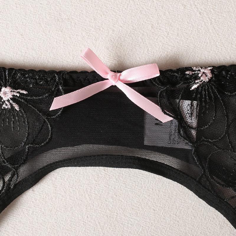 new-fashion-lace-embroidery-sexy-lingerie-three-piece-set - Viexta