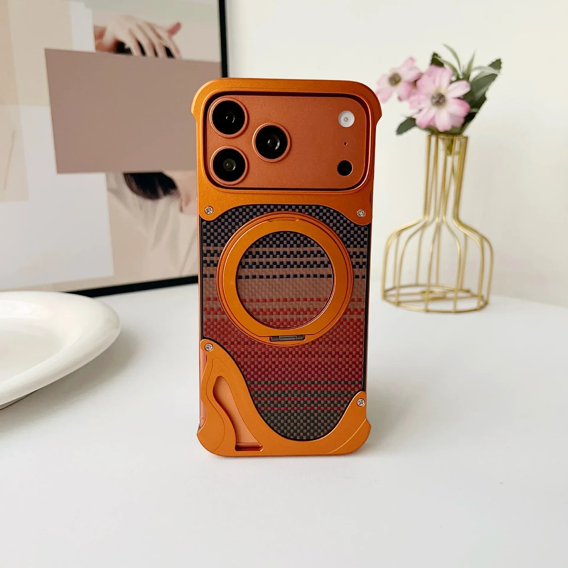 Metal Magnetic Mount Carbon Fiber iProtective Case
