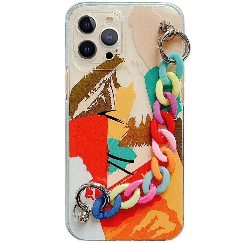 color-wrist-chain-silicone-iphone-case - Viexta