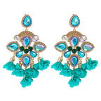 Bohemia Color Diamond Flower Earrings - Viexta