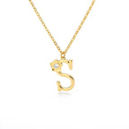 Rose English Alphabet Pendant Necklace - Viexta