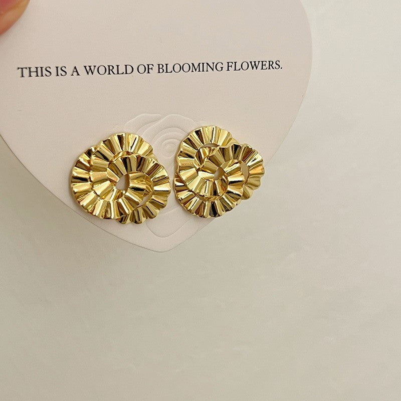 Retro Hong Kong Golden Versatile Earrings