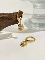 Emerald Zircon Oval Huggies - Viexta