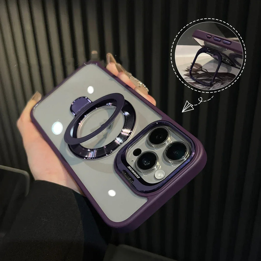 lens-bracket-transparent-u1-magnetic-suction-iphone-case - Viexta