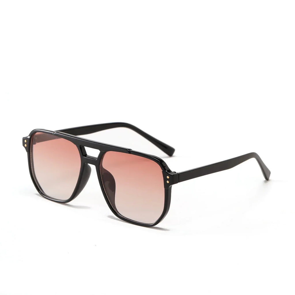 square-double-beam-fashion-black-sunglasses - Viexta