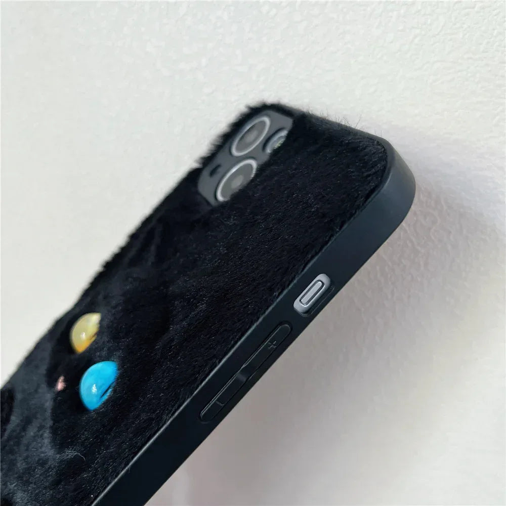 plush-three-dimensional-cat-eyes-iphone-case - Viexta