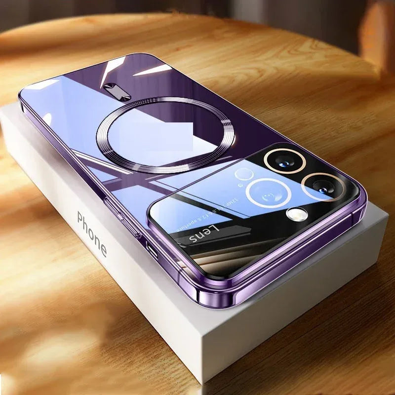 Large Window Electroplating Magnetic iPhone Case - Viexta