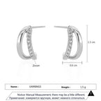 Hexagon Zircon-embedded Earrings - Viexta