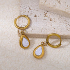 Moon-shaped Stainless Steel Pendant Earrings
