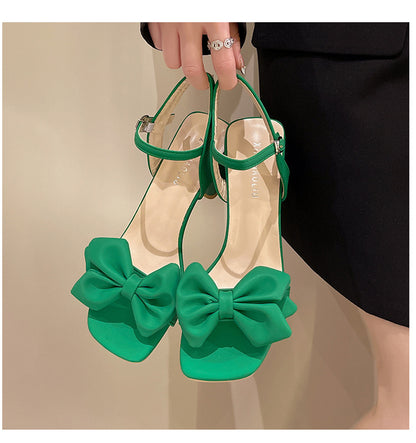 Bowknot Chunky Heel