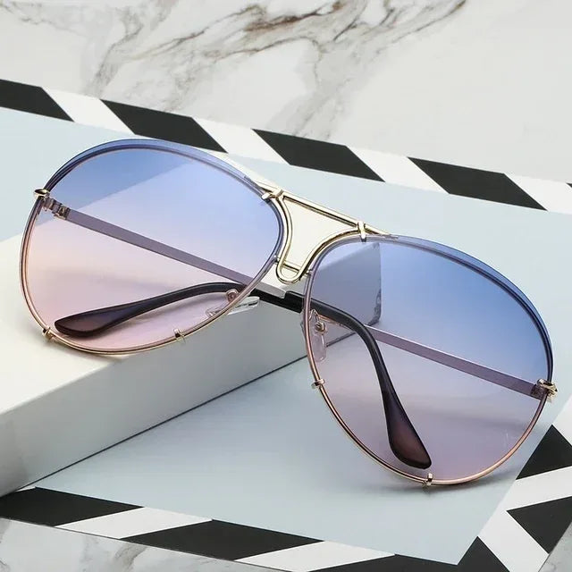 Women's Fashion Lens Sunglasses Gradient Color - Viexta