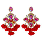 Bohemia Color Diamond Flower Earrings - Viexta