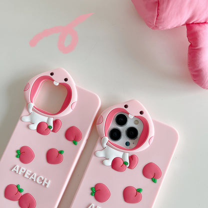 Three-dimensional Silicone Strawberry iPhone Case