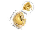 Stainless Steel Pearl Zircon Ring For Women - Viexta