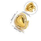 Stainless Steel Pearl Zircon Ring For Women - Viexta