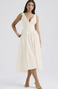 V-neck A-line Dresses With Pockets - Viexta