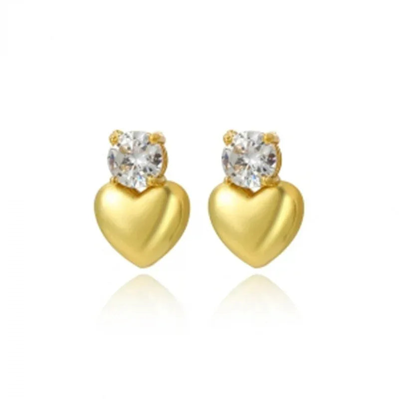 Rhinestone Love Women's Stud Earrings - Viexta