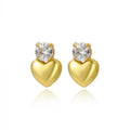 Rhinestone Love Women's Stud Earrings - Viexta