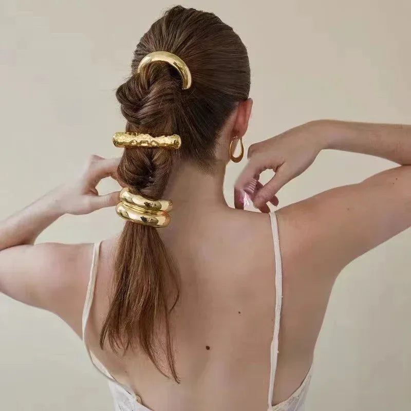 Minimalist Semi-curved Hair Cuff - Viexta