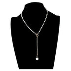 graceful-bow-long-pearl-tassel-pendant-necklace - Viexta