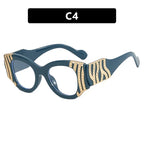 Personalized Heavy-metal-style Plain Glasses With Blue-light Protection - Viexta