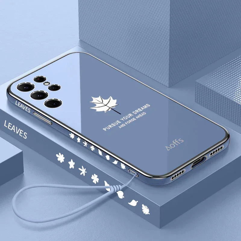 Straight Edge Electroplating Samsung Maple Leaf Case - Viexta