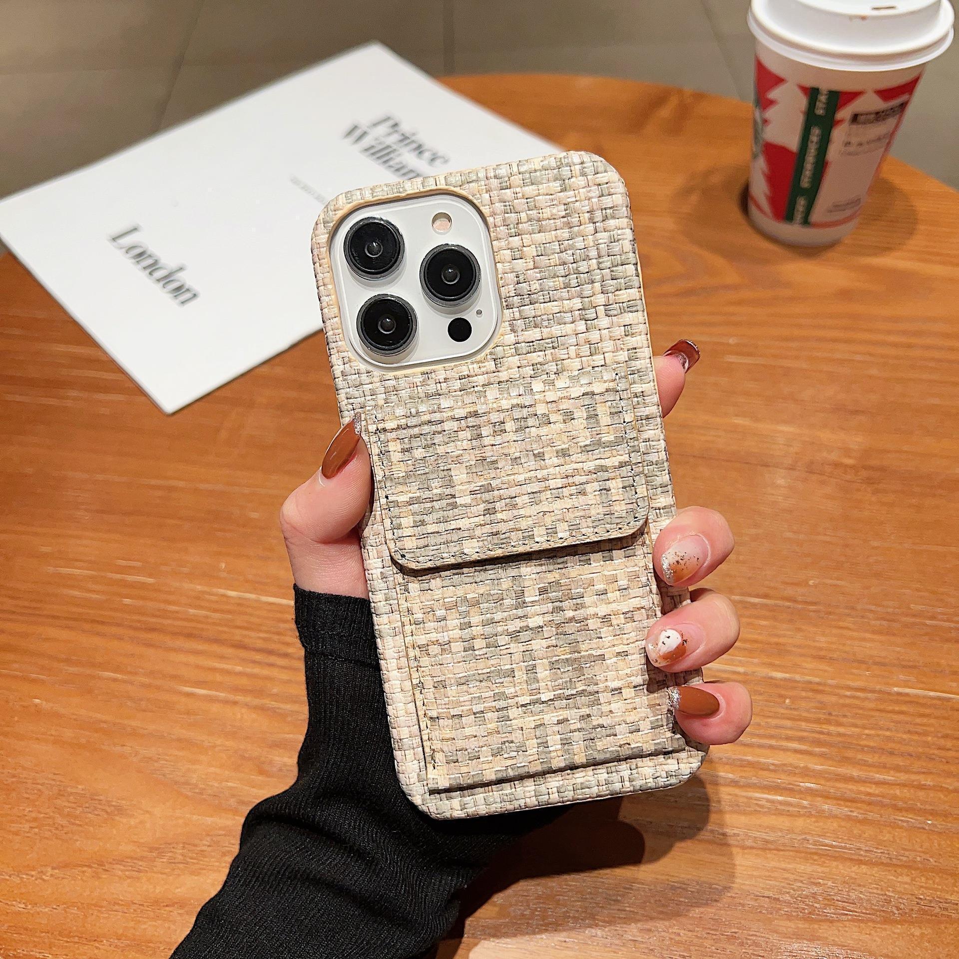 Woven Card Leather iPhone Case - Viexta