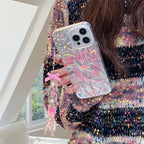 Double-layer Printed Feather Yarn Love Fireworks iPhone Case - Viexta