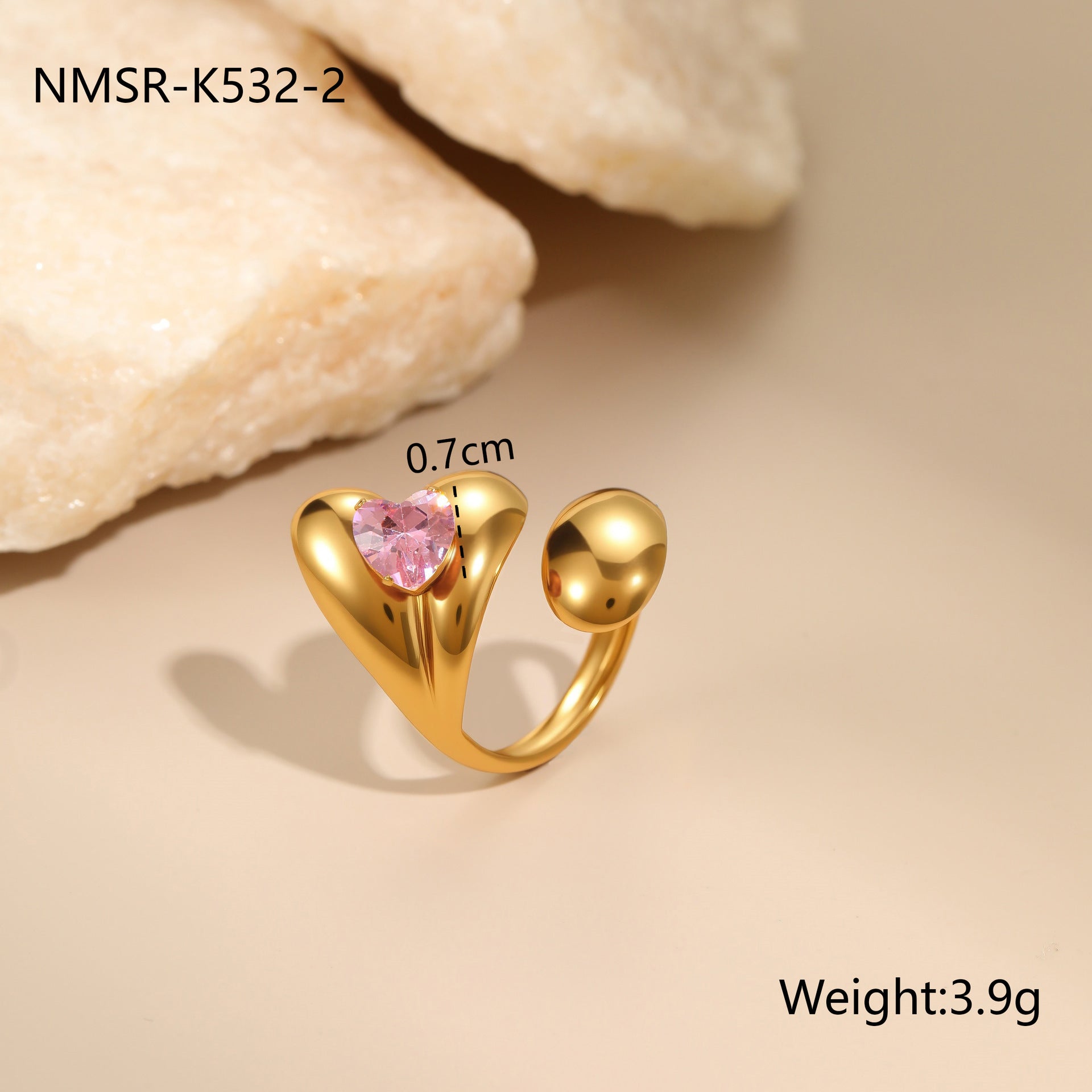 Stainless Steel Zircon Ring For Women