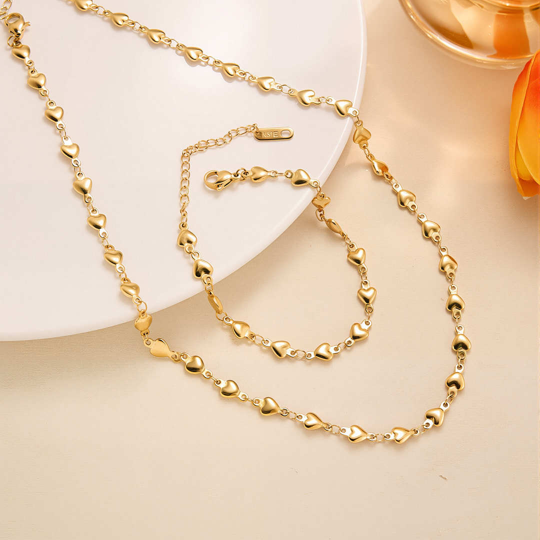 Heart-Shaped Chain Titanium Steel Necklace