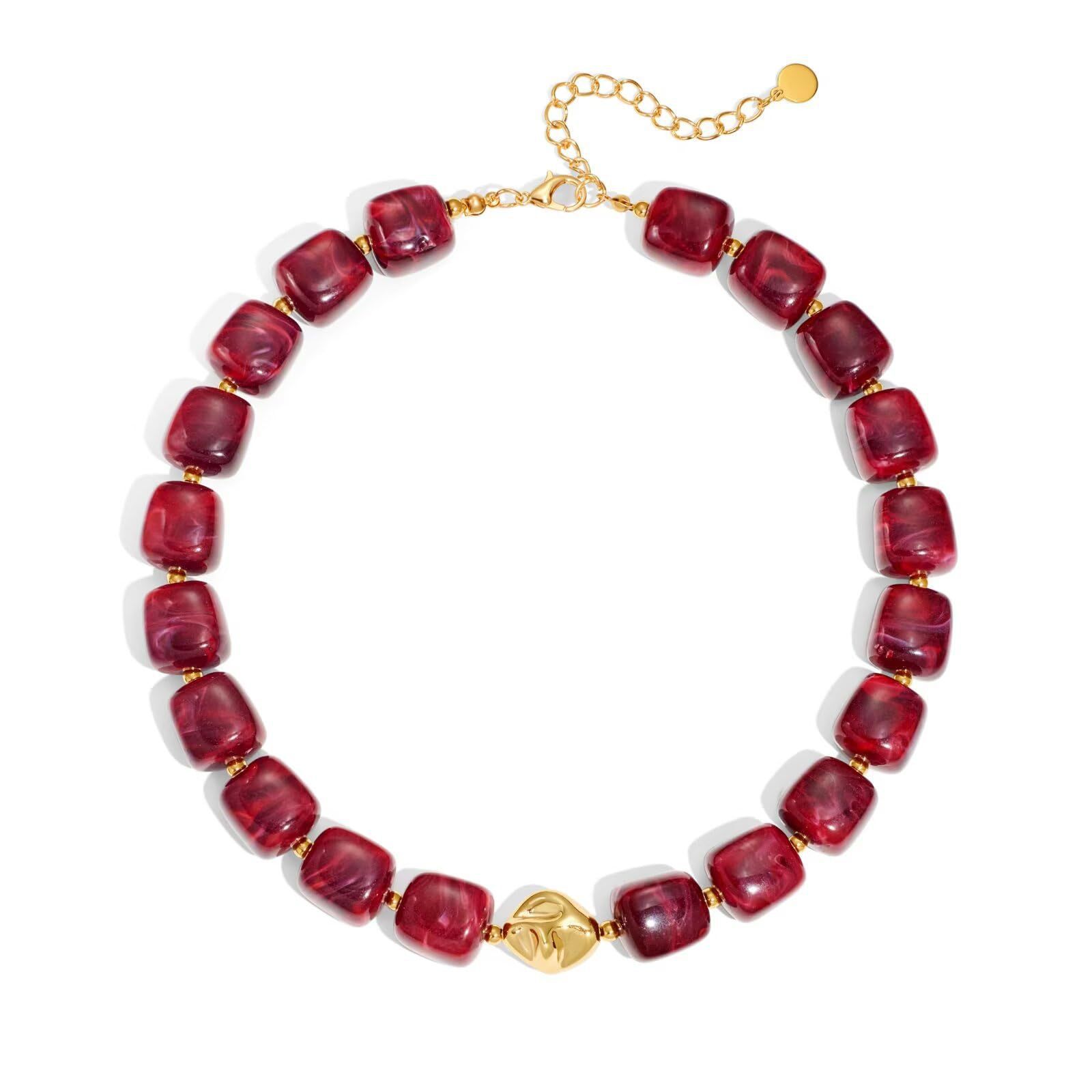 Bohemian-style Multicolor Resin Bead Necklace