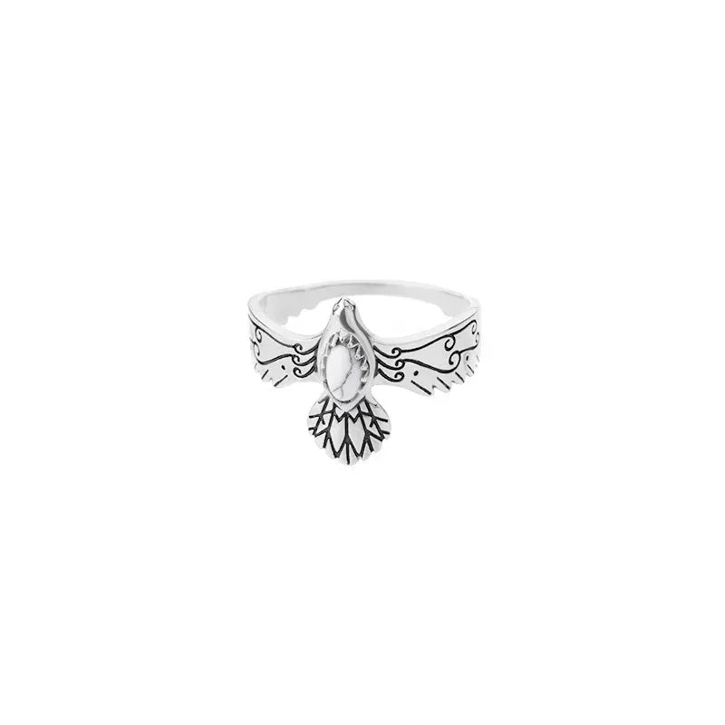 inlaid-zircon-blackened-eagle-ring - Viexta