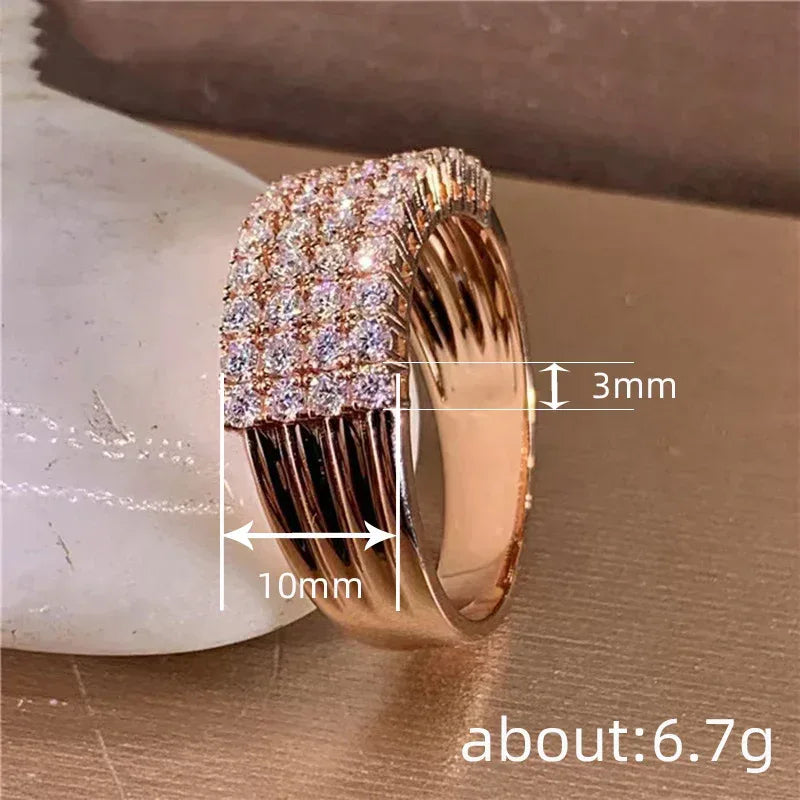 Inlaid Zircon Shiny Ring - Viexta