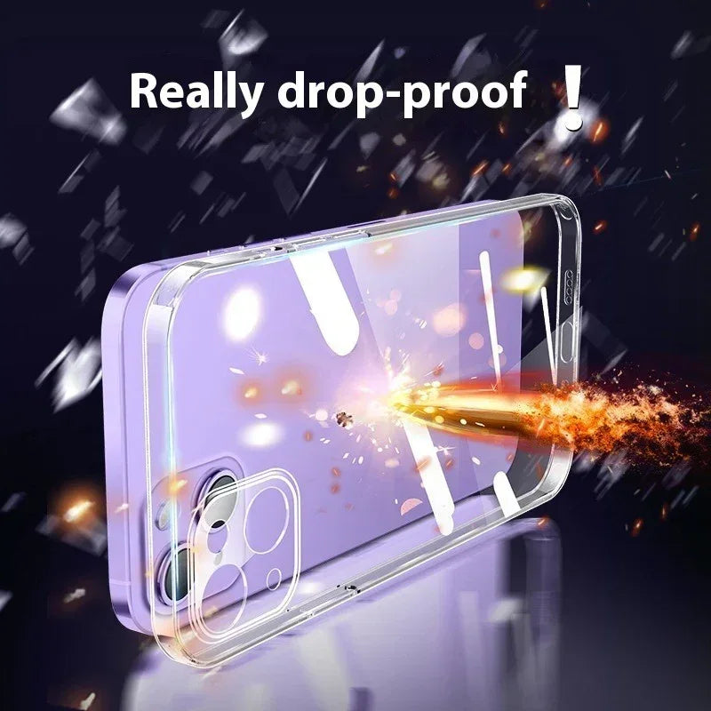 Transparent Glass Fine Hole Drop-resistant iPhone Case - Viexta