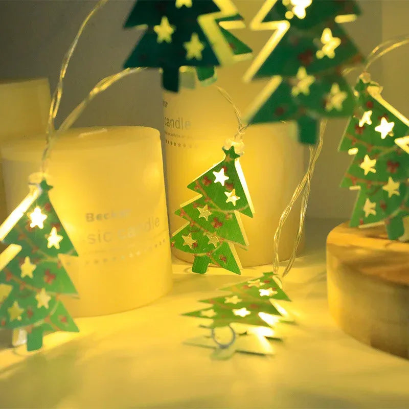 Christmas LED Light String Santa Claus Elk Snowman - Viexta