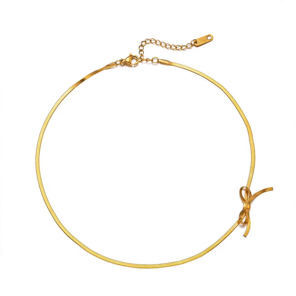 Fashion Minimalist Bowknot Necklace - Viexta