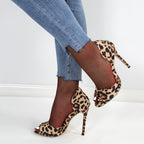 Women Summer Leopard Print Stiletto Heels