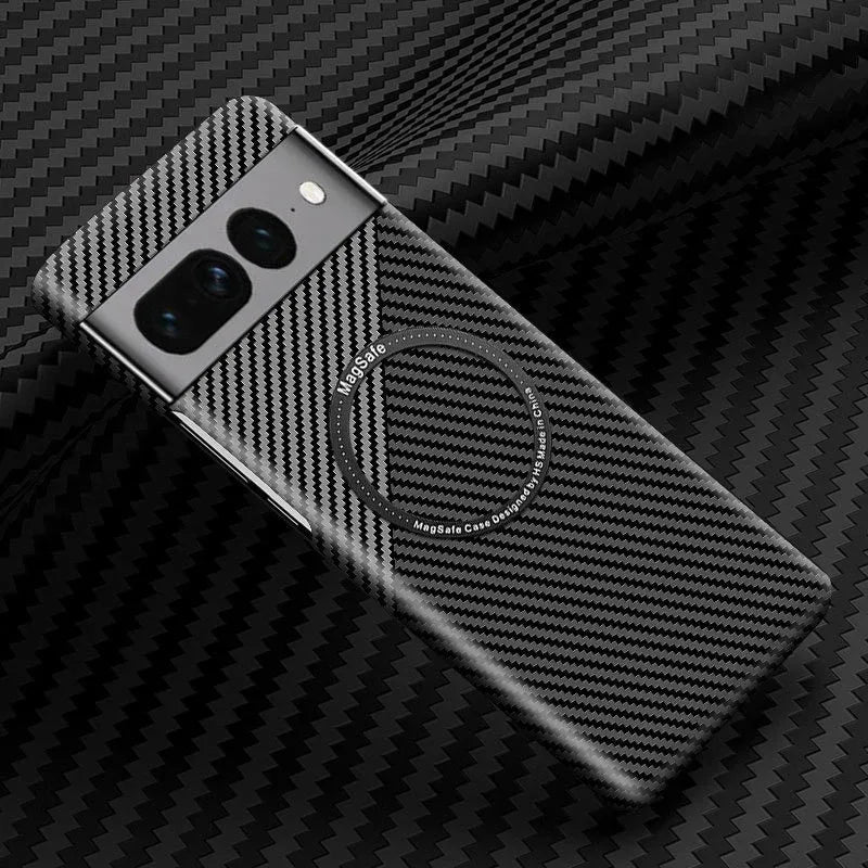 Wireless Charger PC Carbon Fiber Pattern Magnetic Pixel Case - Viexta