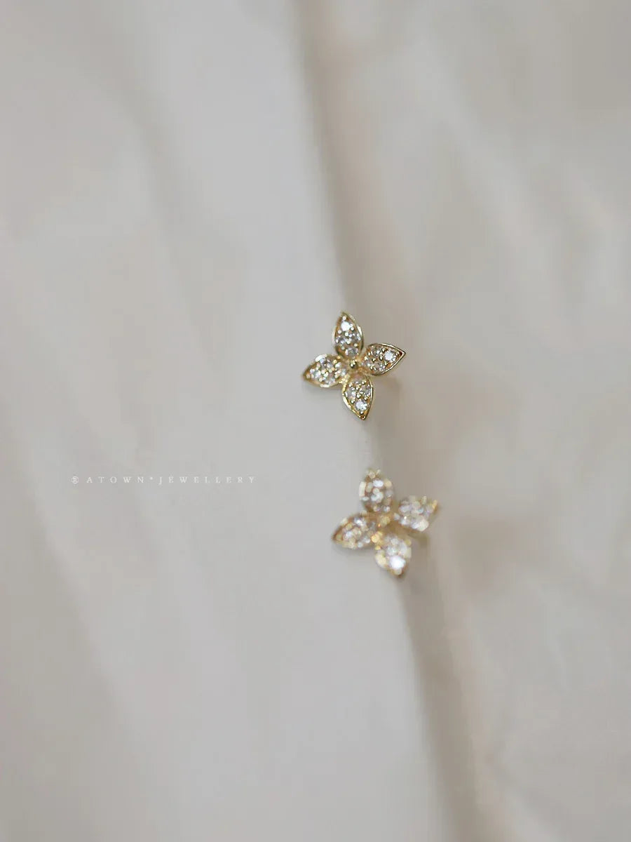 female-s925-silver-plating-14k-flower-earrings - Viexta
