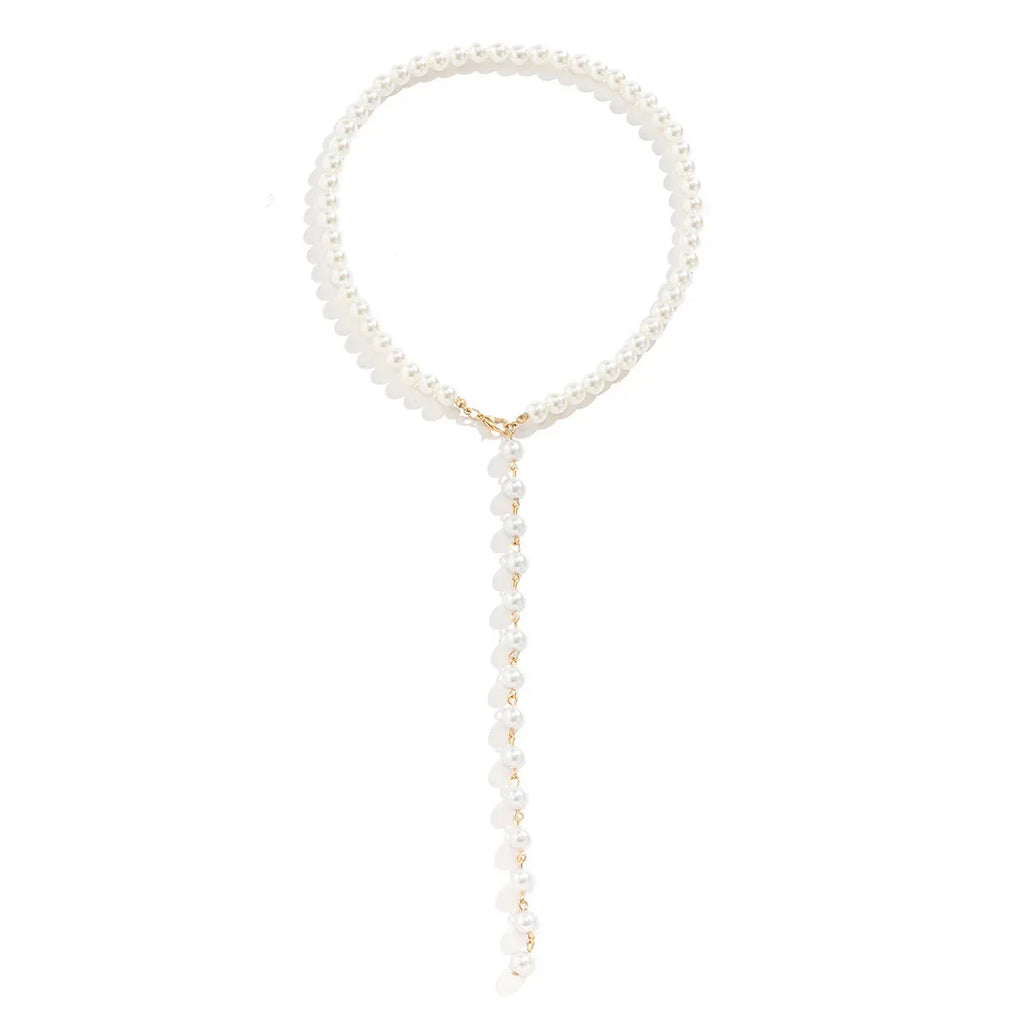 Pearl Tassel Long Niche Necklace - Viexta