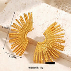 Geometric Round Personalized Hip Hop Gold Plated Earrings - Viexta