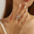 Boho Stackable Gemstone Rings Set