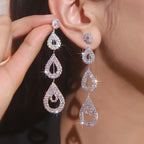 Rhinestone Long Earrings - Viexta
