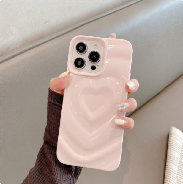 Love Wave Pattern Pleated Protective iPhone case