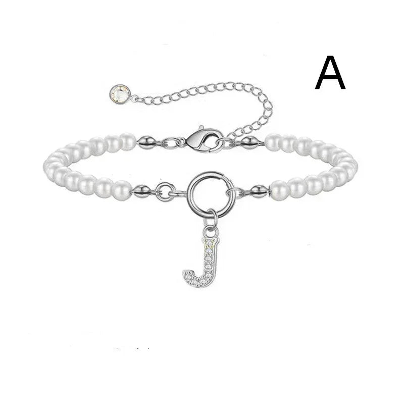 6mm Pearl Bracelet Buckle Letter - Viexta