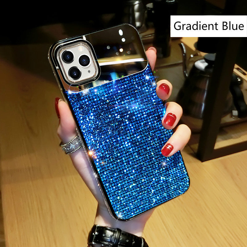 Gradient Rhinestone Mirror Phone Case