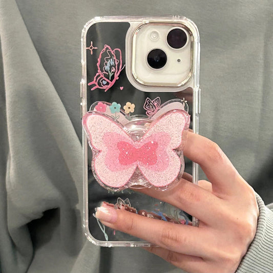 Mirror Graffiti Butterfly Silicone iPhone Case