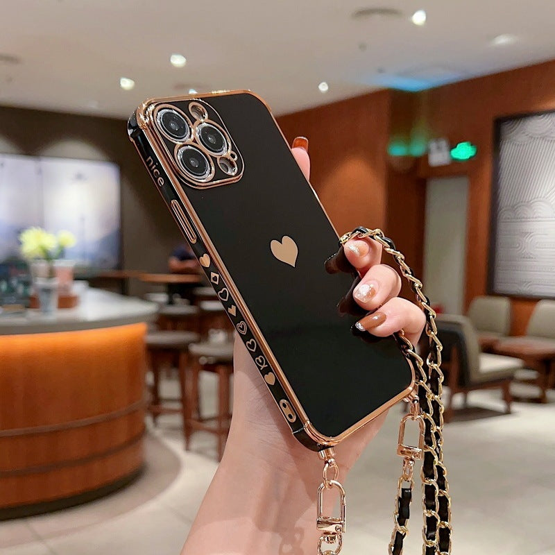 Electroplated Love Lanyard iPhone Case