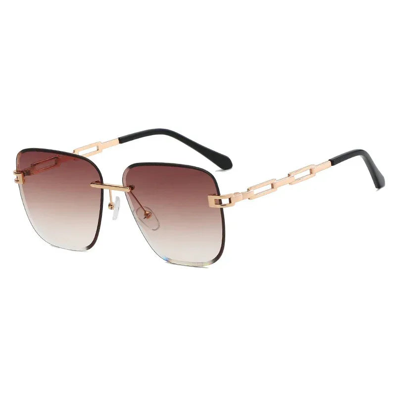 Frameless Trimming Square Sunglasses - Viexta